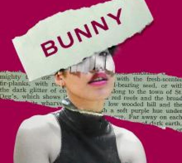 Face with text page behind