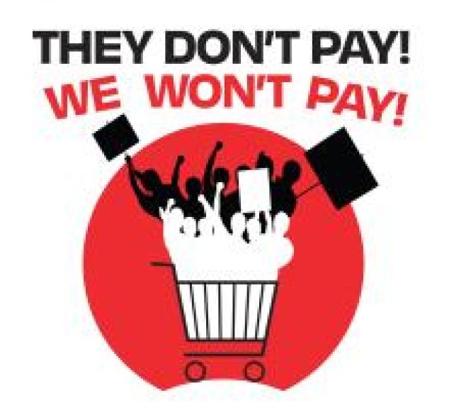 Graphic image of a Protesting mob inside a grocery basket